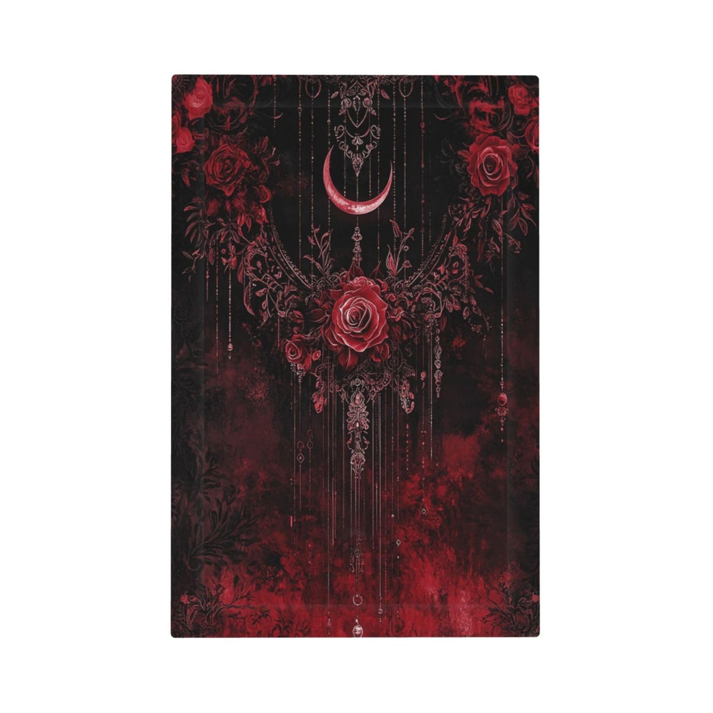 Annisrak Light Switch Cover Plate Gothic Red Rose Moon Dark Floral 1 Gang No Device Blank Wall Plate Decorative Switch Plate Covers Electrical Outlet Cover for living Room Home Decor