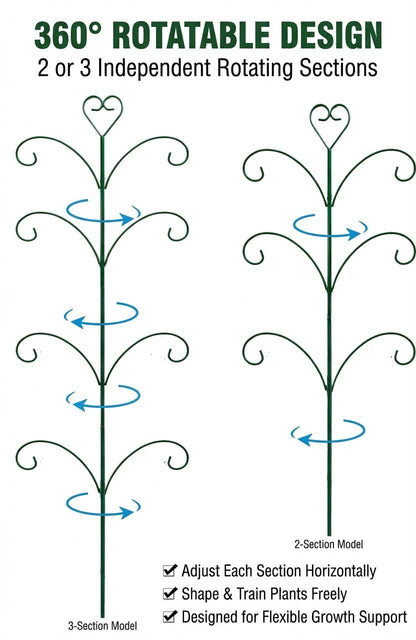 2 Pack Monstera Plant Support Trellis, 31” & 46” Adjustable Steel Plant Stakes for Indoor & Outdoor Use, Plant Trellis for Potted Climbing Plants, Tall Pothos Plant Climber Support for Ivy Pothos Hoya