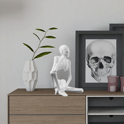 FVFVAHO Skeleton Thinker Statue Resin Sculpture - Abstract Desk Decor for Office & Home, Meditation Room Decor, Unique Gothic Art Collectible