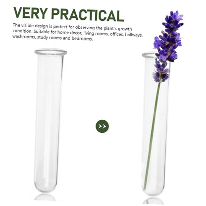 Wakauto 4pcs Glass Hydroponic Test Tube Vases for Plants Small Propagation Tubes Terrarium Flower Holders Desktop Decorative Plant Vials for Indoor Gardening and Home Decor
