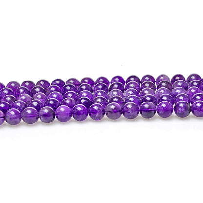 MJDCB 5A Natural South Africa Amethyst Gemstone Round Stone Beads for Jewelry Making DIY Bracelet Necklace (12mm)