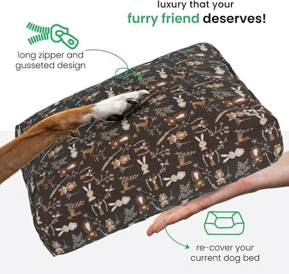 Molly Mutt Medium to Large Dog Bed Cover - Gorgeous Beasts Print - Measures 27”X36”X5’’ - 100% Cotton - Durable - Breathable - Sustainable - Machine Washable Dog Bed Cover (Dd72b)