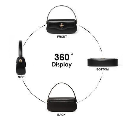 MoreFarther Leather Crossbody Bags for Women (Black)