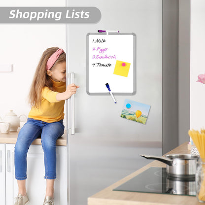 VUSIGN Small White Board Dry Erase, 14'' x 11'' Magnetic Dry Erase Board, Mini Whiteboard with Markers for Students, Fridge, Wall, Locker