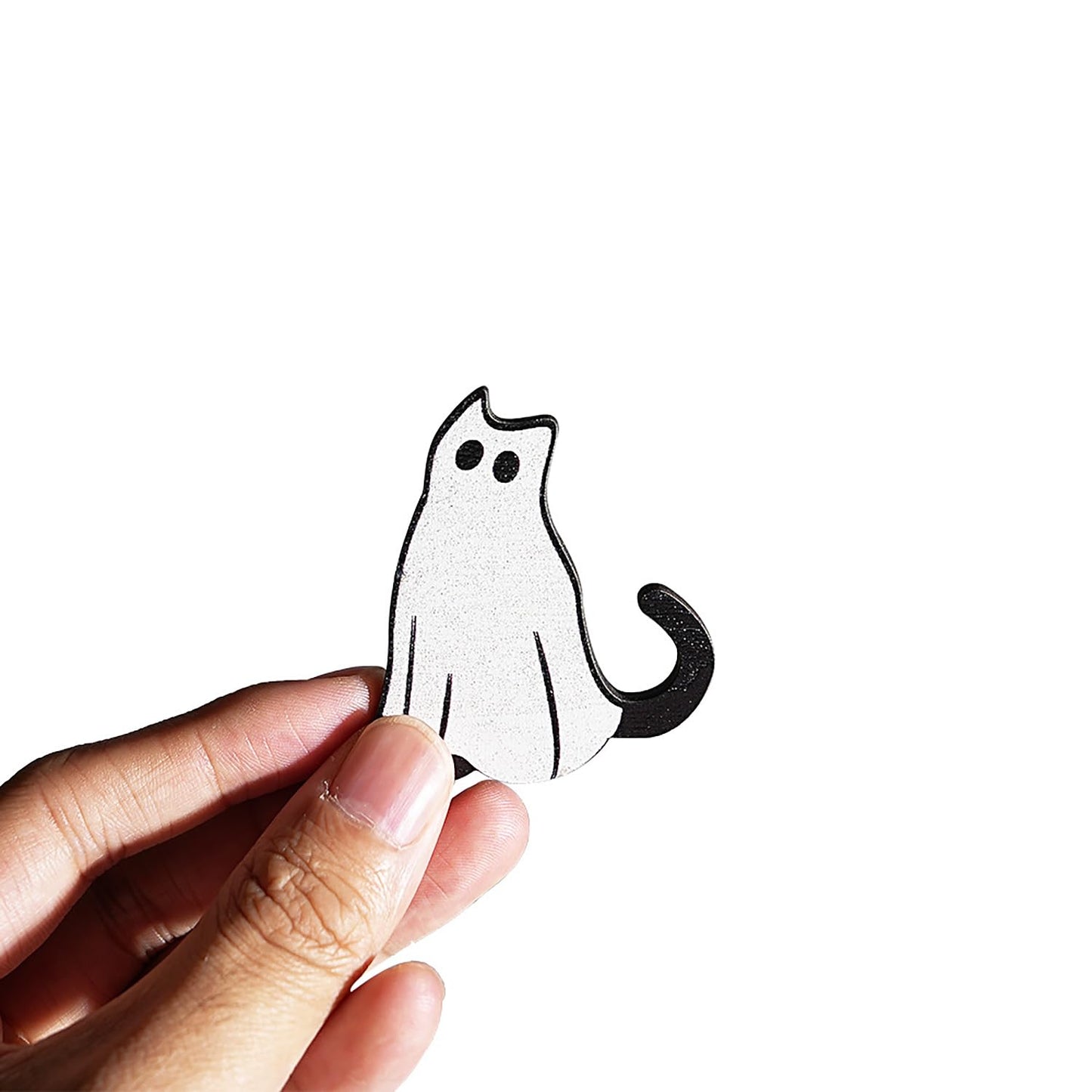 Halloween Ghost Refrigerator Magnets Cute Cat Ghost Magnet Stickers Wood Halloween Picture Frame Magnets for Fridge Fridge Magnetic Decals for Party Decor