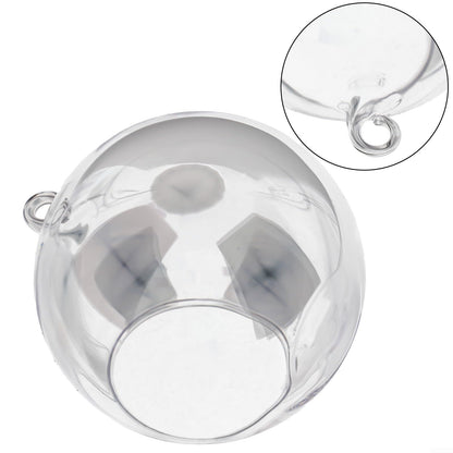 Hanging Glass Ball Vase Clear Borosilicate Terrarium Container With Open Mouth And Flat Bottom For Succulent Plants Air Flowers Home Garden Wedding Party Decoration(10cm)