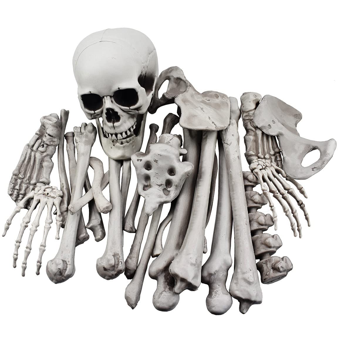 XONOR 28 Pieces Skeleton Bones and Skull for Halloween Decor or Spooky Graveyard Ground Decoration (28PCS)