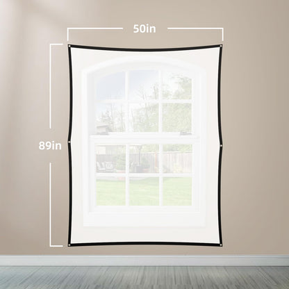 50" x 89" Holographic Rear Projection Screen, with Mounting Foldable and Portable Anti Crease Indoor Projection Double Sided Video Projector Screen, for Projecting Halloween Videos, Film Night