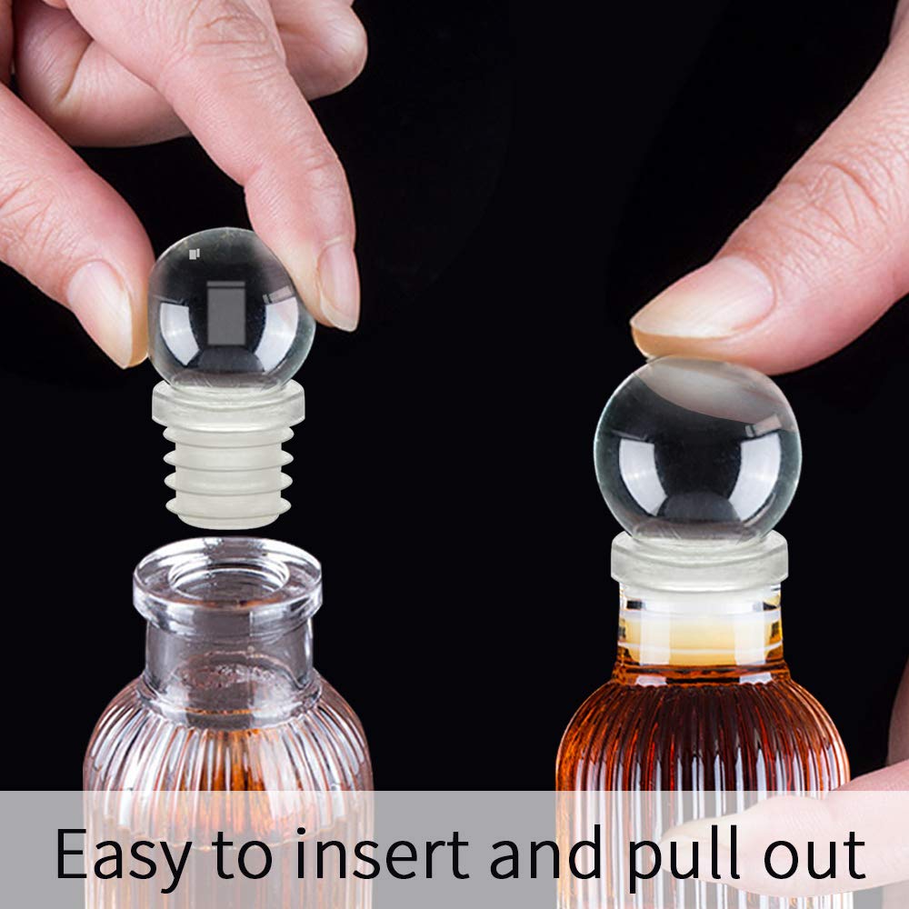 Wine Bottle Stoppers 24 Pack Wine Saver with Unbreakable Acrylic Wine Stopper for Decanter Beverages Champagne Liquors Oils Diffuser Bottles