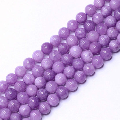 PLTbeads Gorgeous Purple Dyed Jade Natural Gemstone Loose Beads 6mm Smooth Round Approxi 15 inch DIY Bracelet Necklace for Jewelry Making