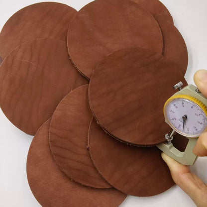 YiJiaXiang 120mm diameterRound Sliced Genuine Leather, 3-5mm Thick Natural Leather, Suitable for Stamping pad Leather Cutting Pieces, Coaster Making Process (Coffee Color 20 Pieces)