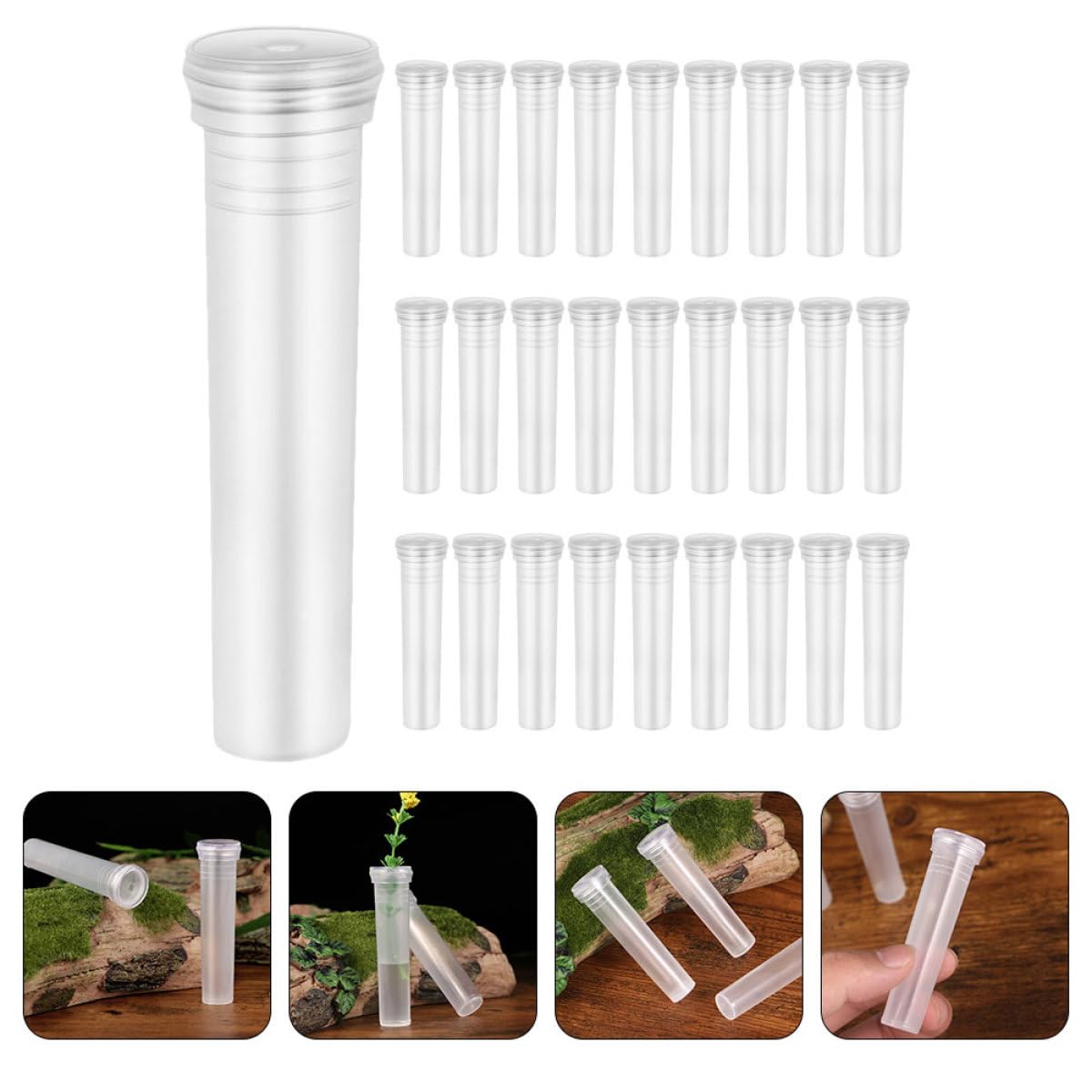 HOMOCONO 100pcs Small Hydroponic Plant Vases Glass Flower Propagation Tubes for Office Desktop Terrarium Plant Supply