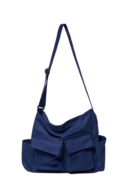 Canvas Messenger Bag Large Hobo Crossbody Bag with Multiple Pockets Casual Shoulder Tote Bag for Women and Men