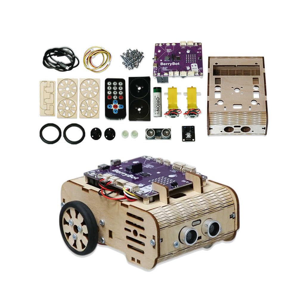 BerryBot – Programmable Robot Kit with Raspberry Pi RP2040 | STEM Learning, Graphical Coding, Easy Assembly, Obstacle Avoidance, Line and Light Tracking, Sumo Battle Modes, Scratch Robot