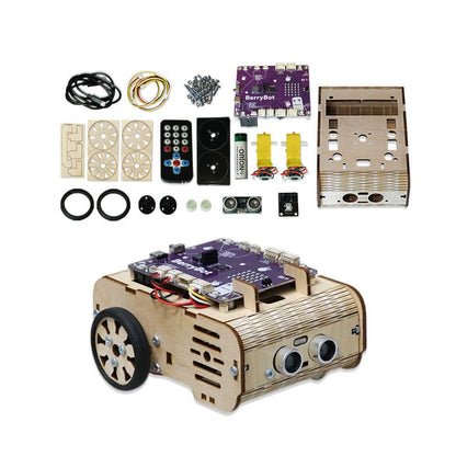 BerryBot – Programmable Robot Kit with Raspberry Pi RP2040 | STEM Learning, Graphical Coding, Easy Assembly, Obstacle Avoidance, Line and Light Tracking, Sumo Battle Modes, Scratch Robot
