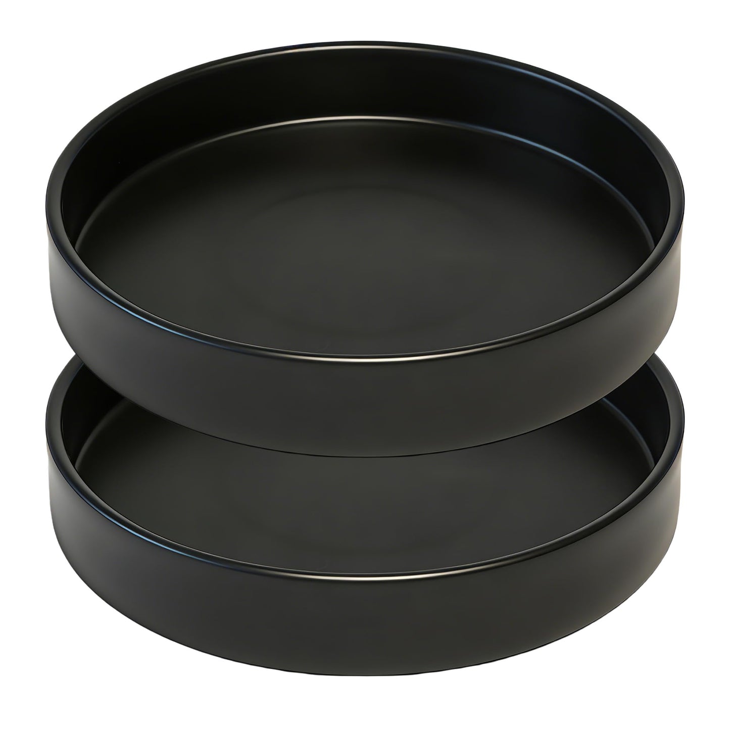 Afrine 2 Pack 8 inch Plant Saucer Drip Tray, Heavy Sturdy Plastic Planter Flower Pot Drainage Tray Plate Saucers for Indoor Outdoor Garden, Plant Water Drip Trays for pots Base (8", Black)