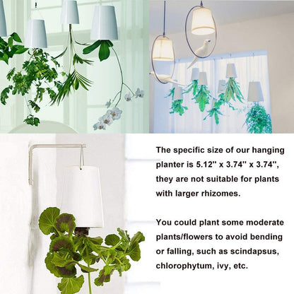 SYOOY 2 PCS Upside-Down Planter Hanging Flower Pot Planter for Balcony Garden Home Decoration (White)
