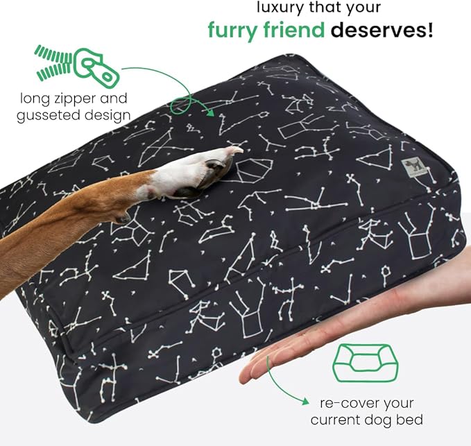 Molly Mutt Huge Dog Bed Cover - Rocketman Print - Measures 36”x45”x5’’ - 100% Cotton - Durable - Breathable - Sustainable - Machine Washable Dog Bed Cover