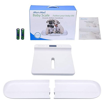 MomMed Pet Scale, Multi-Function Toddler Scale, Digital Pet Scale, Small Animals Scale with Hold Function, Blue Backlight, Weight and Height Track (29 inch)