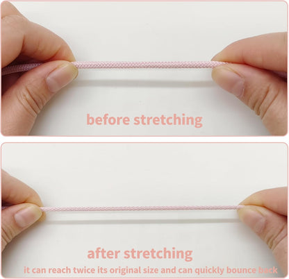 3mm Pink Elastic Cord 45ft - 1/8 inch Strong No-Slip Bungee String for Crafts, DIY Projects, Kayak Tie Downs, Camping Gear, Sports Gear, DIY Crafts, Hair Bands, Apparel Making & Shoe Laces