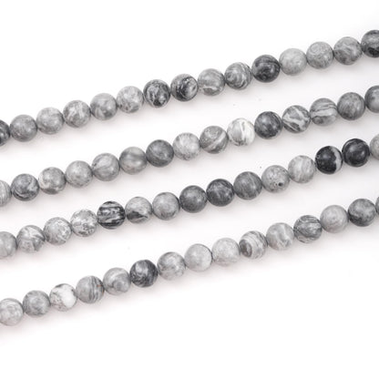 10mm 38pcs DIY Natural Map Stone Beads Round Healing Crystal Gemstone Loose Beads for Jewelry Making Handmade Bracelet Necklace