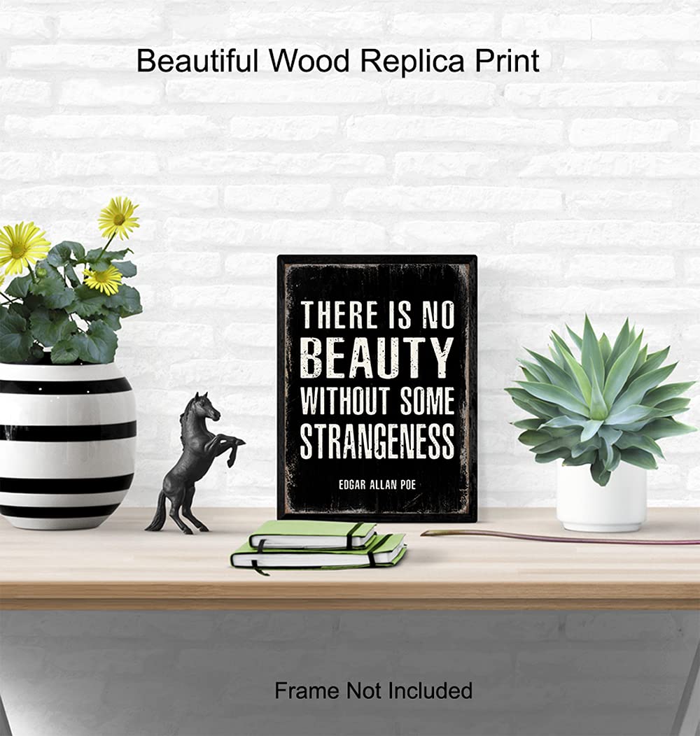 Edgar Allan Poe Quote Art Print - Goth Room Decor Poster Sign - Decoration for Living Room, Bedroom, Office, Apartment - Cool Unique Gift - Funny Sayings for Wall Decor - Gothic Home Picture