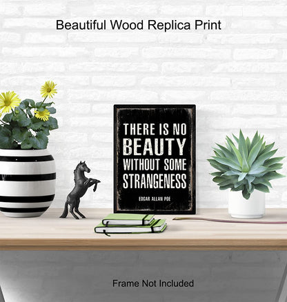 Edgar Allan Poe Quote Art Print - Goth Room Decor Poster Sign - Decoration for Living Room, Bedroom, Office, Apartment - Cool Unique Gift - Funny Sayings for Wall Decor - Gothic Home Picture