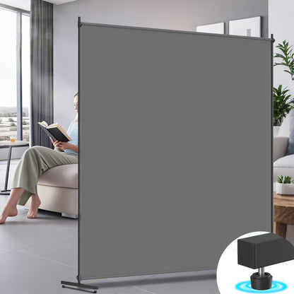 Room Divider, 72x72Inch Large Single Panel Privacy Screen,Thickened Fabric,Free Standing Partition Wall for Room Separation,Portable for Office,Bedroom,Patio,Gray