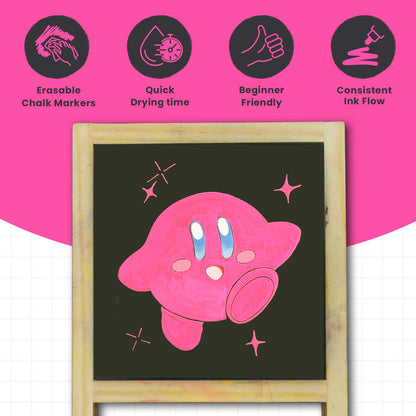 5 Pink Chalkboard Chalk Markers - Pink Dry Erase Markers for Blackboard, Chalkboard Signs, Windows, Glass | Variety Pack - Fine & Jumbo Size Ink Pen (1mm, 3mm, 6mm, 10mm, 15mm)