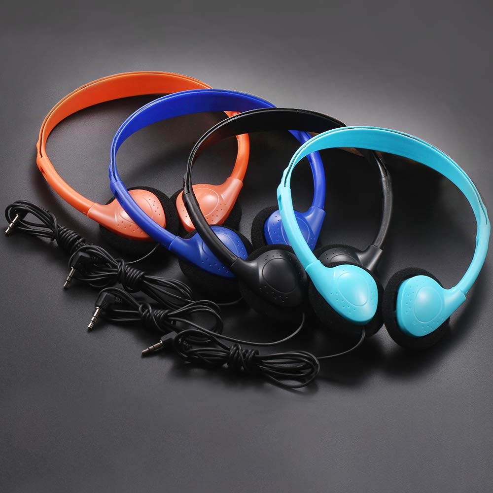 CN-Outlet 100 Pack Classroom Headphones Bulk for Kids School Class Set Headsets for Students Teens Toddler Children and Adults, Wholesale Wired Earphones-Upgrade 10 Mixed Colors
