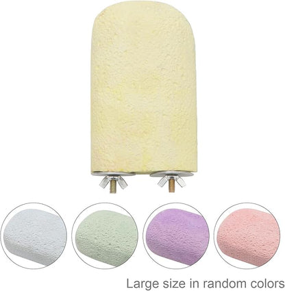 Bird Calcium Teeth Chew Toy Hamster Grinding Stone for Parrot Parakeet Cockatiel Rabbit Chinchilla Squirrel Cage Perch Stand (Random Color) (L)