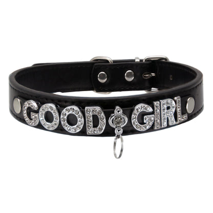 Gothic Letter Leather Choker Collar Necklace for Women,Rave EDC Festival Cosplay Jewelry