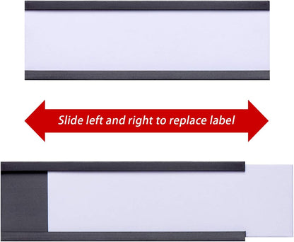 Eeoyu Magnetic Label Holders with Magnets Magnetic Data Card Holders with Clear Plastic Protectors for Metal Shelf, Whiteboard, Set of 50 (1 x 3 Inch)