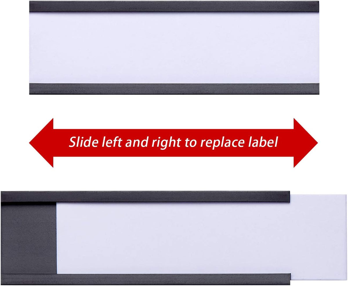 Eeoyu Magnetic Label Holders with Magnets Magnetic Data Card Holders with Clear Plastic Protectors for Metal Shelf, Whiteboard, Set of 30 (1 x 3 Inch)