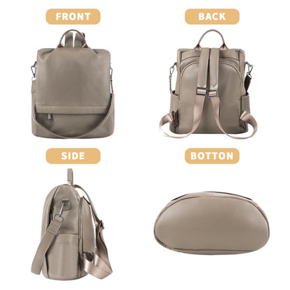 Wesccimo Genuine Leather Backpack Purse For Women Antitheft Real Soft Rucksack Fashion Designer Convertible Ladies Shoulder Bag Grey