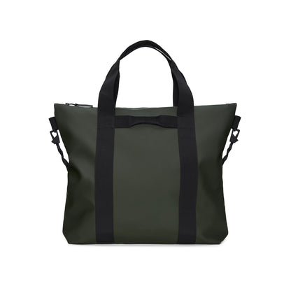 RAINS Tote Bag – Green Waterproof Minimalist Black Shoulder Bag for Men and Women – Versatile Laptop Bag for Work, Travel, Shopping, and Everyday Use – 2 Year Warranty