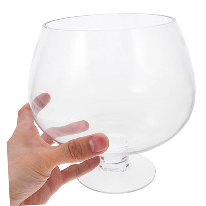 BESPORTBLE Clear Bubble Bowl, Glass Vase with Stand Fish Bowl Clear Planter Terrarium Globe Flower Vase Hydroponic Kitchen Table Centerpiece Footed Pedestal