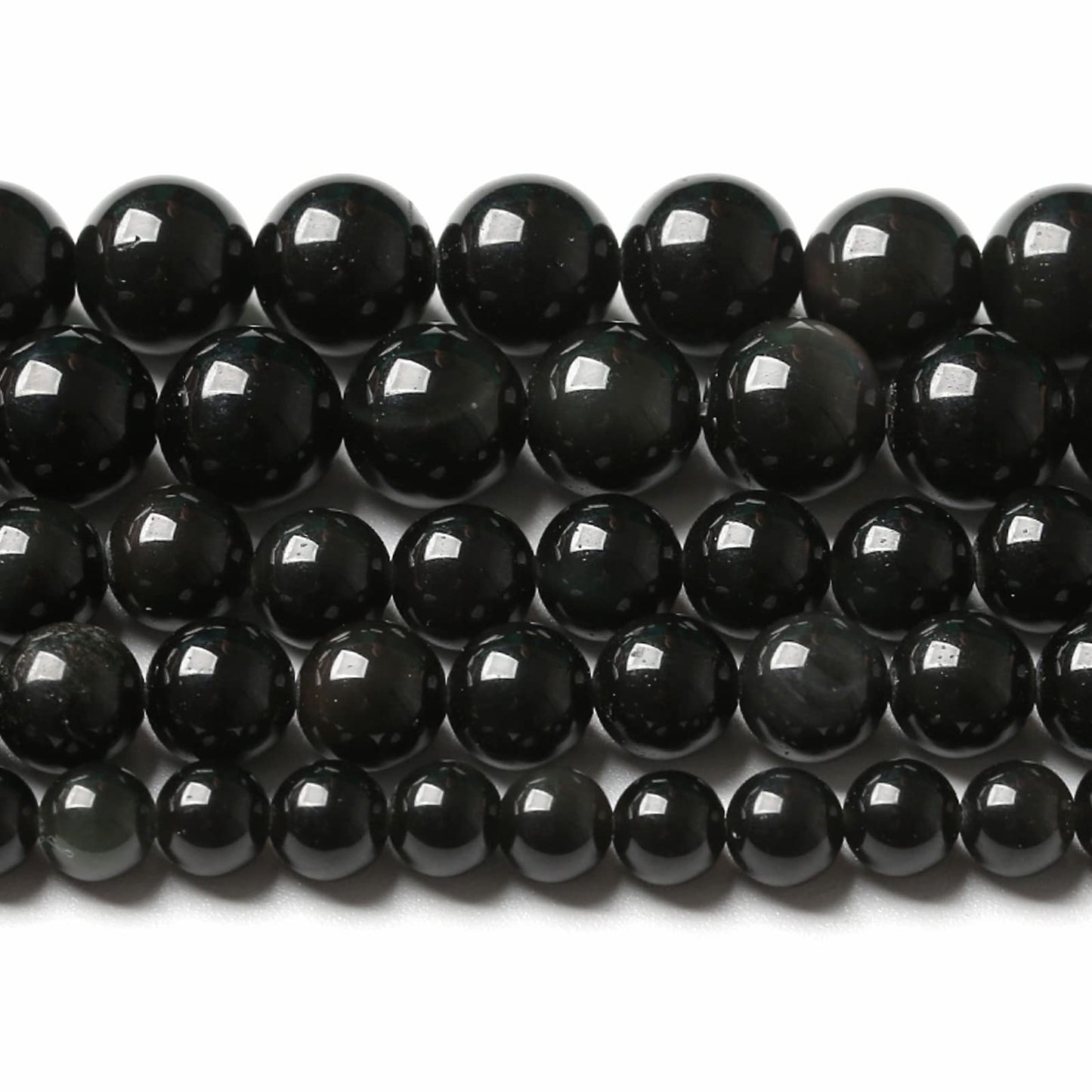 6MM 60PCS Natural Stone Black Obsidian Gemstone Loose Beads for Jewelry Making DIY Bracelet 1 Strand