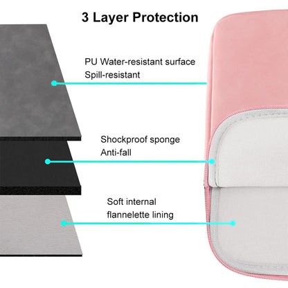 Megoo 14" Laptop Sleeve Soft Case for Surface Laptop 2025 13"/7 13.8"/6 5 4 3 13.5", Surface Book 13.5", Samsung Galaxy Tab S9/S8 14.6", PU Leather Pouch Bag for 13.5"-14.6" Notebook Computers(Pink)