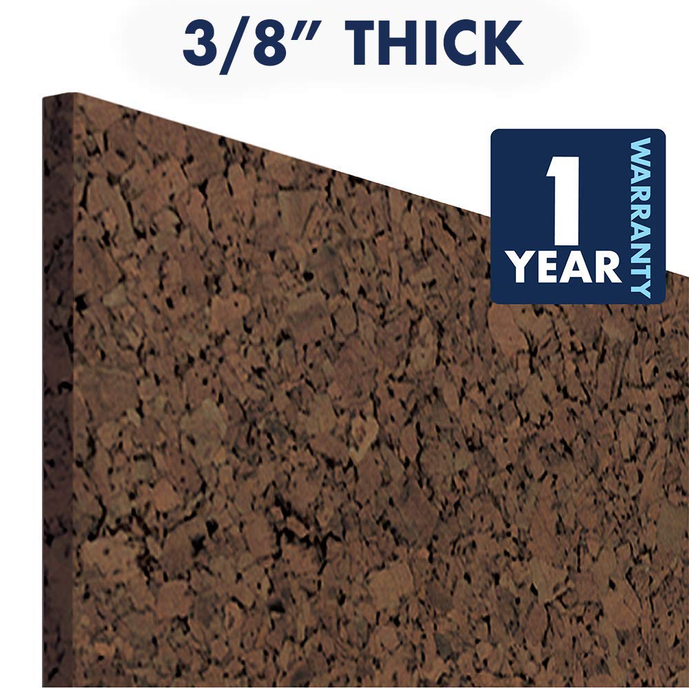Quartet Cork Tiles, Bulletin Board Cork Panels 12" x 12" x 3/8", Dark Brown, 4 Pack (15050Q)