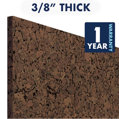 Quartet Cork Tiles, Bulletin Board Cork Panels 12" x 12" x 3/8", Dark Brown, 4 Pack (15050Q)