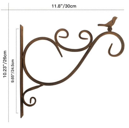 Lewondr Wall Hanging Plant Bracket,2 Pack 12-inch Retro Iron Metal Wall Hanger for Hanging Plant Flower Bird Feeder Planter Indoor Outdoor,Retro