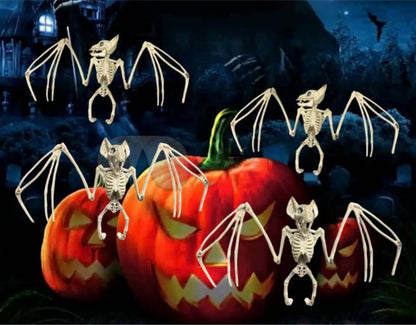 Aweilan Halloween Animal Skeleton,Horrible Bat Skeleton Simulation Model Vivid Bat Bone for Yard Garden Lawn Patio Halloween Party Favors Decor (4)