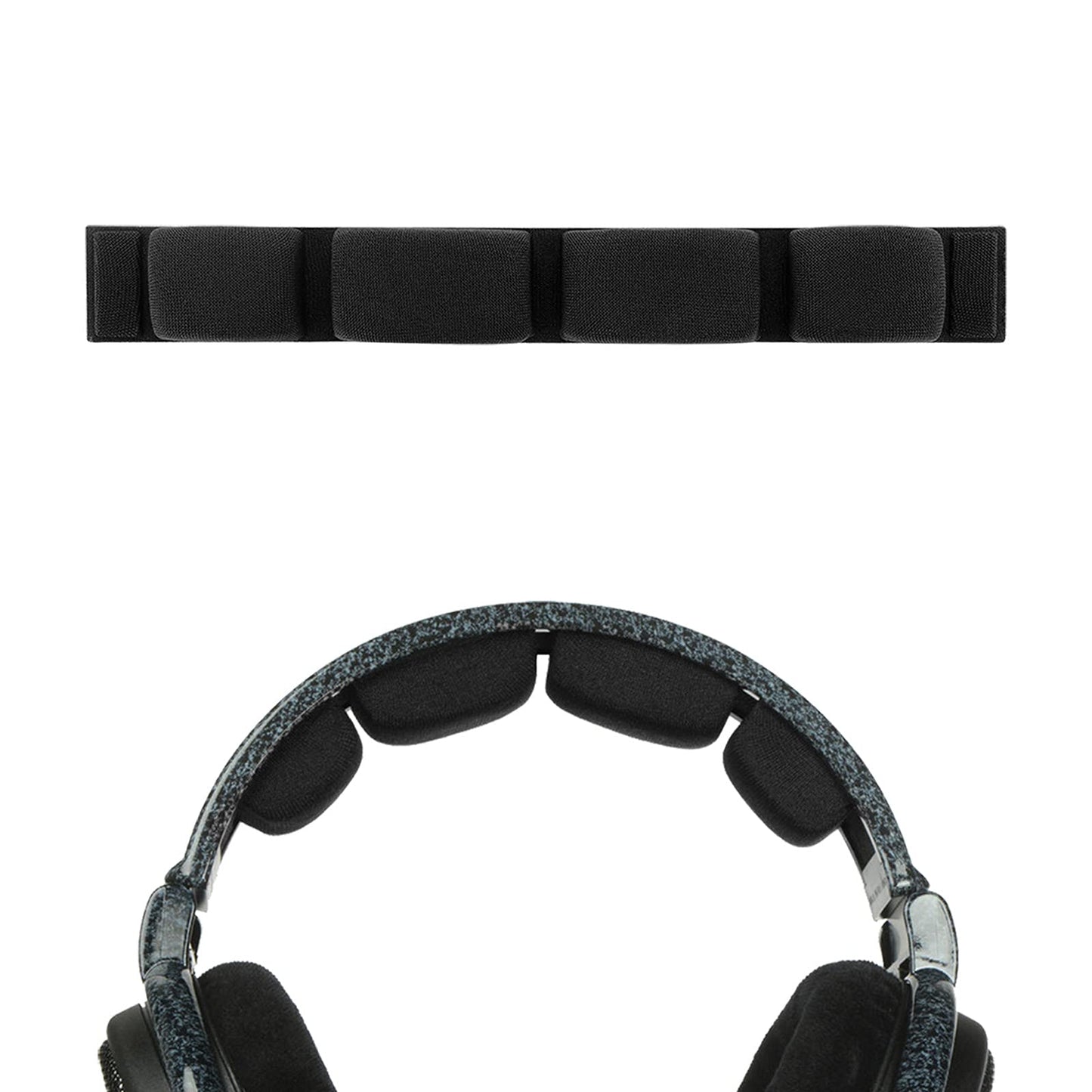 Geekria Mesh Fabric Headband Pad Compatible with Sennheiser HD600, HD580, HD650, HD660S Headphones, Replacement Band, Headset Head Top Cushion Cover Repair Part (Black)