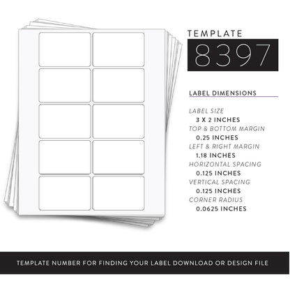 Dashleigh 8 oz Jar Labels, 100 Blank Printable Stickers 3x2 Inch for Candle Jars, Mason Jars, Glass Bottles - Self-Adhesive Recycled White Label Sheets for Inkjet and Laser Printer, Canning, Cosmetics