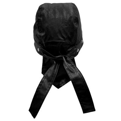 Punk Biker Leather Cap with Necklace for Women Skull Motorcycle Hat with Snug Fit, Stylish Biker Head Wrap & Riding Cap for Badass Look Adjustable Black