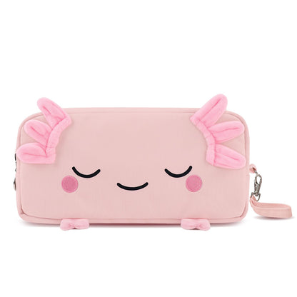 EHZYP Axolotl Pencil Case, Pencil Case For Girls Kids, Salamander Pen Box For School, Large Capacity Pen Pouch,School Supplies Bag for Kids (Pink)