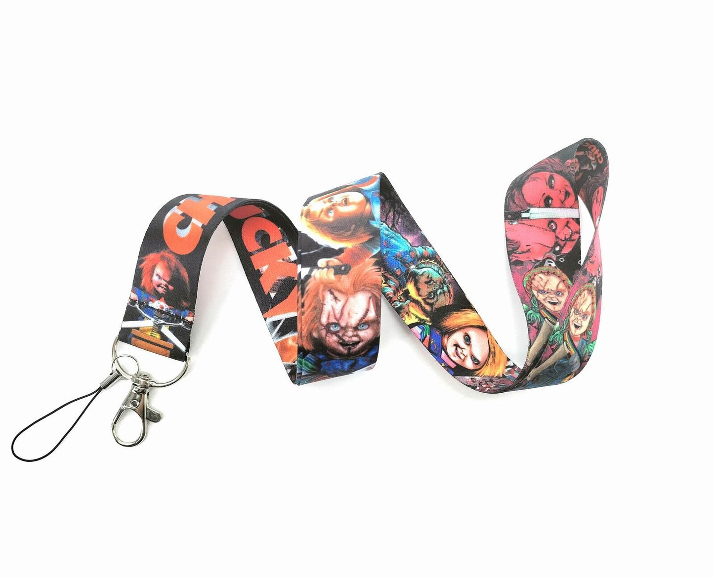 Pinstant Chucky Child's Play Horror Movie Halloween 17.7" Neck Lanyard Keychain Holder ID Badge Mobile Phone Pin Strap