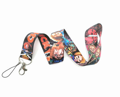 Pinstant Chucky Child's Play Horror Movie Halloween 17.7" Neck Lanyard Keychain Holder ID Badge Mobile Phone Pin Strap