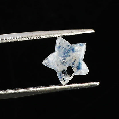 CRYSTALINES 5pcs, Wholesale Natural Rainbow Moonstone Gemstones, Bulk Star Shape Stones, Assorted Loose Supply, DIY Craft-Jewelry Making, Chakra Healing Crystals, Gem Collection, 8-10mm